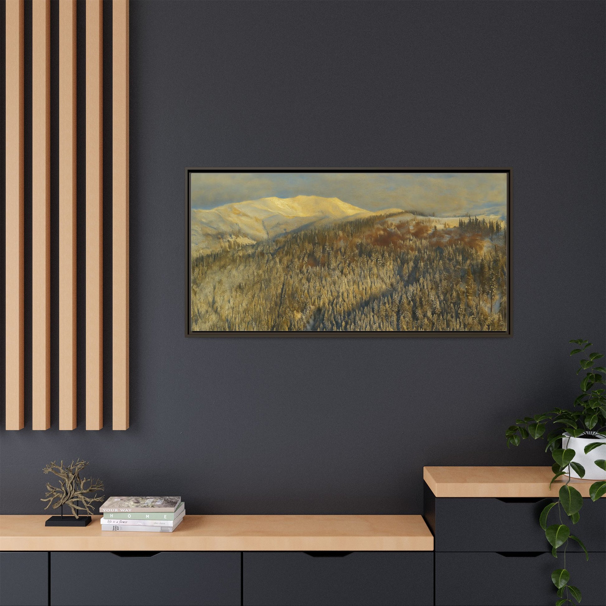 Framed Mountain Canvas Art, Perfect for Home Decor, Nature Wall Art, Gift for Nature Lovers, Cozy Atmosphere - TRV