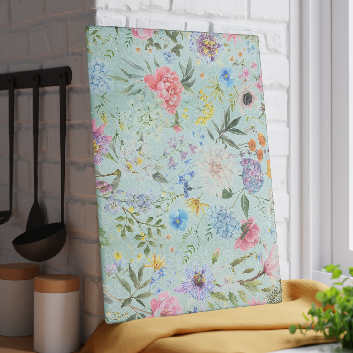 Pastel Garden Floral Glass Cutting Board - view 7