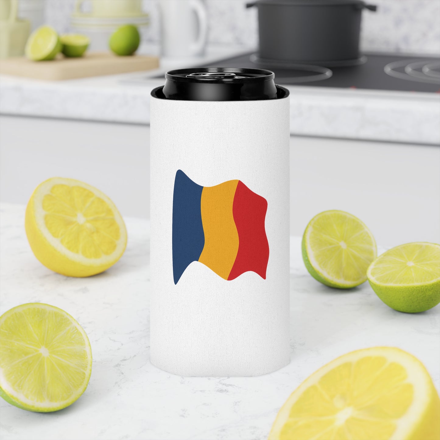 Romania Flag Can Cooler - Fun Drink Insulator, Perfect for Parties, BBQs, Sporting Events, Patriotic Celebrations, Golf Outings - TRV