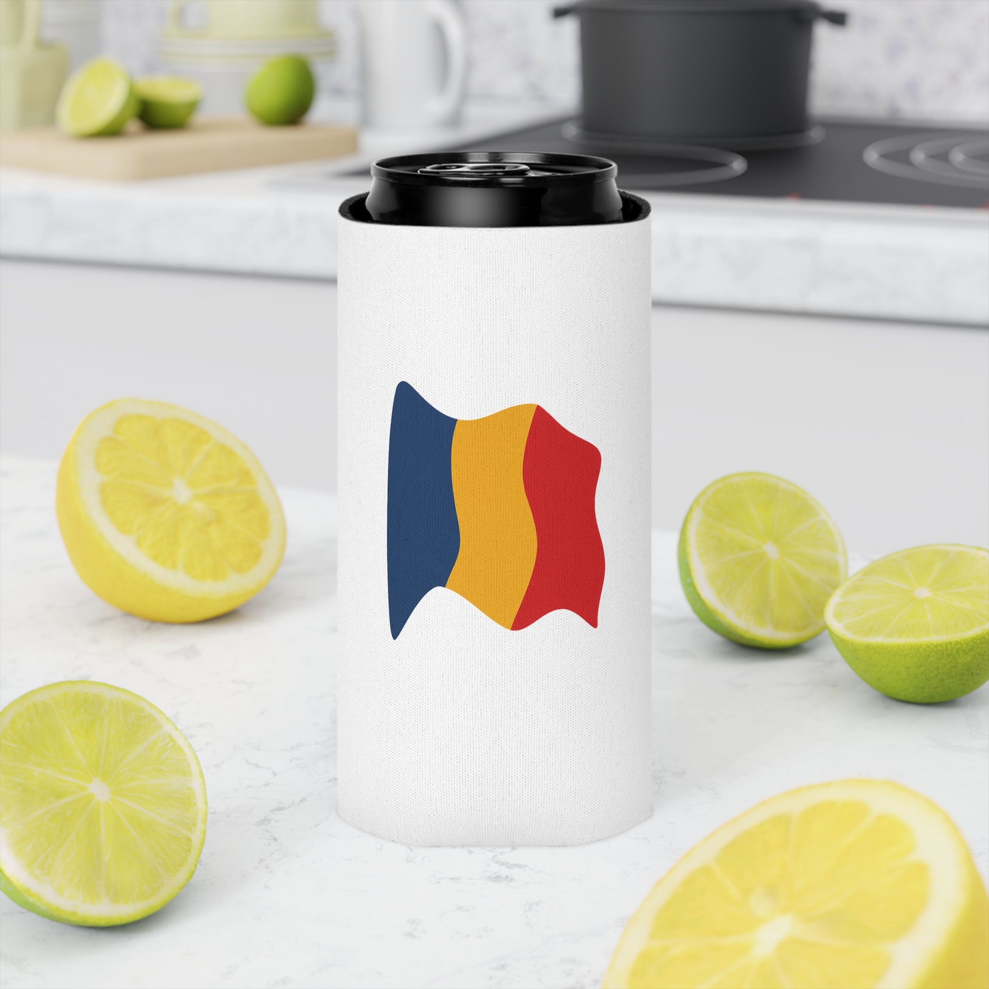 Romania Flag Can Cooler - Fun Drink Insulator, Perfect for Parties, BBQs, Sporting Events, Patriotic Celebrations, Golf Outings - TRV