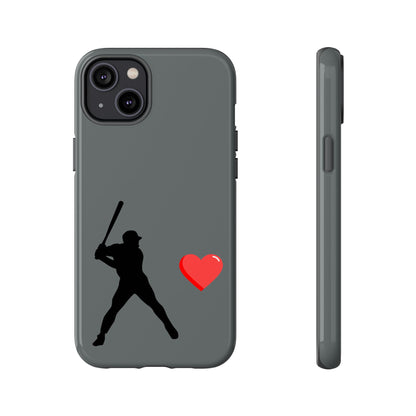 Printify Baseball Love phone case featuring sports-themed design, durable tough case for sports enthusiasts and Father's Day gifts.