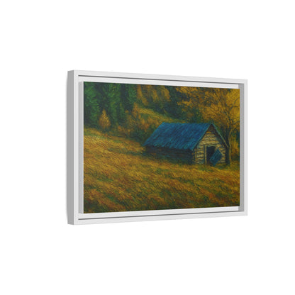 Framed Matte Canvas Print, Rustic Artwork, Farmhouse Decor, Nature Wall Art, Gift for Home, Autumn Decor, Landscape Painting
