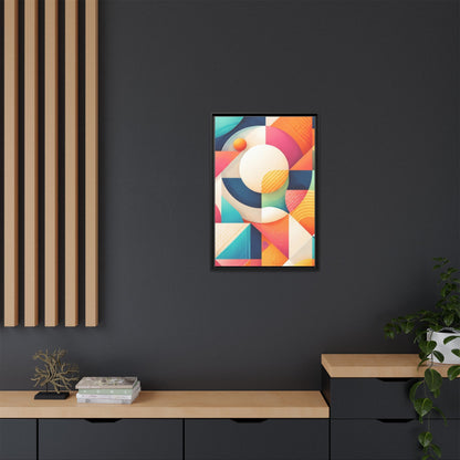 Colorful Geometric Abstract Art Matte Canvas Framed