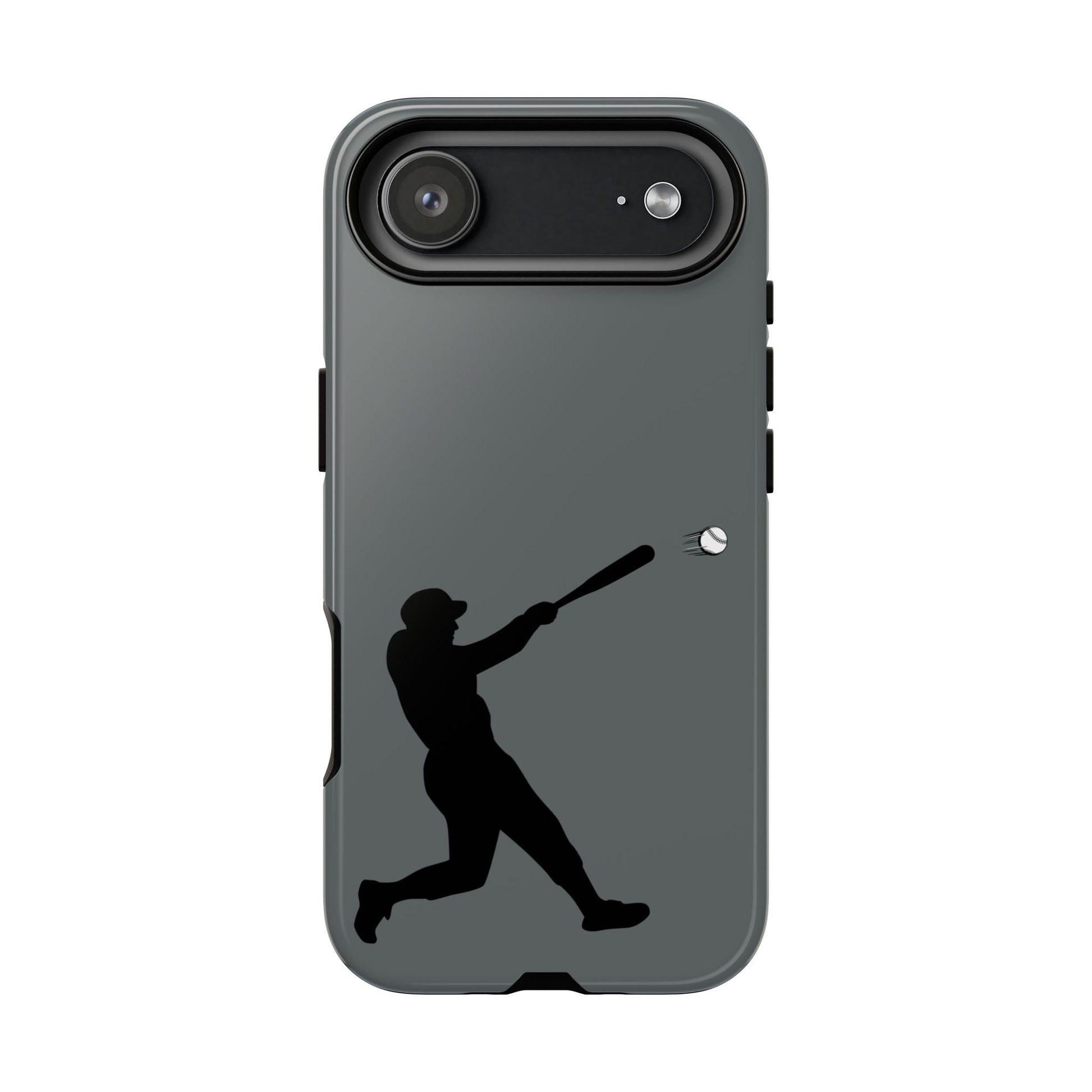 Printify baseball batter phone case, tough protective smartphone cover featuring a baseball-themed design for fans.