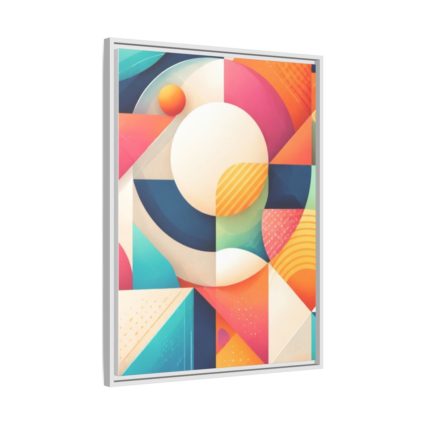 Colorful Geometric Abstract Art Matte Canvas Framed