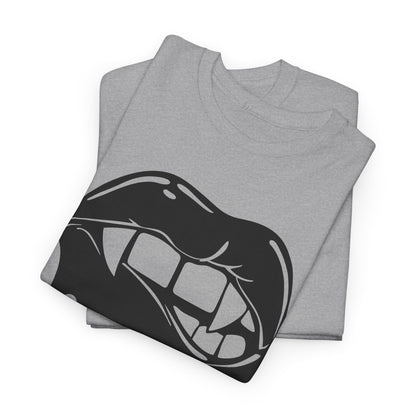 Edgy Graphic Tee - Dripping Lips Design - Unisex Heavy Cotton Tee