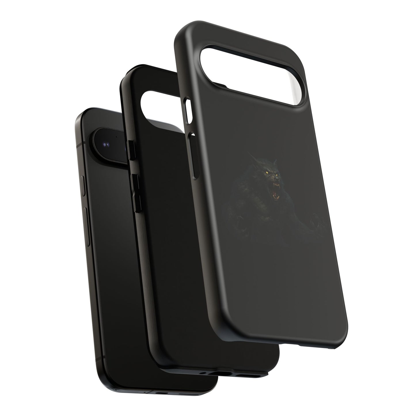 Dark monster graphic werewolf phone case by Printify, tough protective cover with fierce, detailed werewolf design for smartphones.
