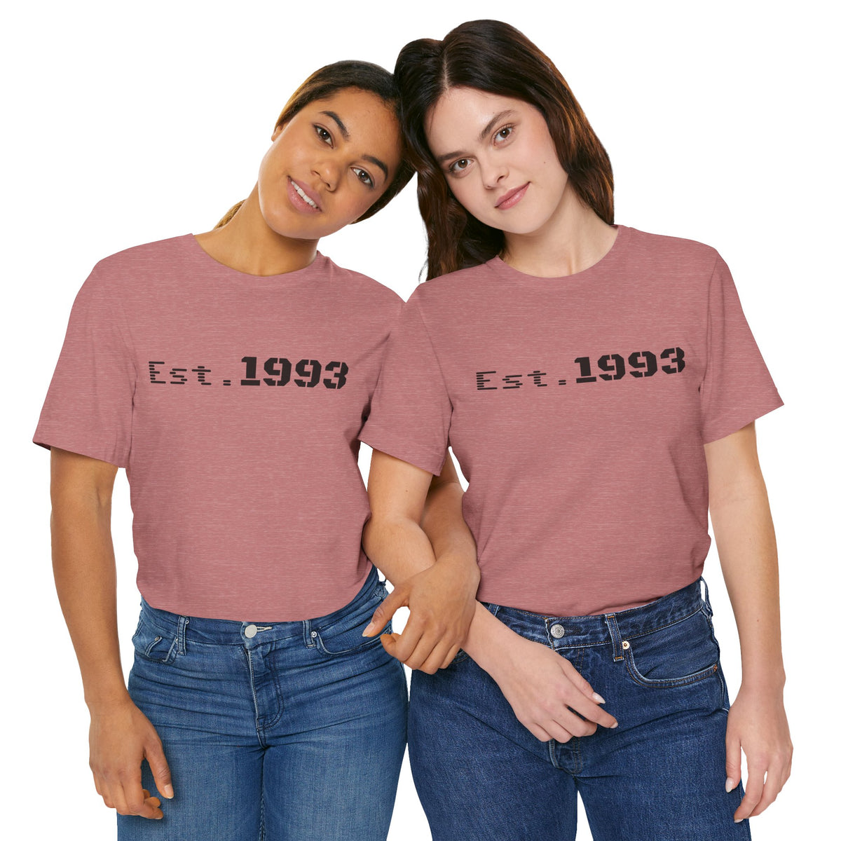 Vintage 1993 Est. T-Shirt by Printify featuring bold "Born in 1993" graphic on a comfortable cotton tee.