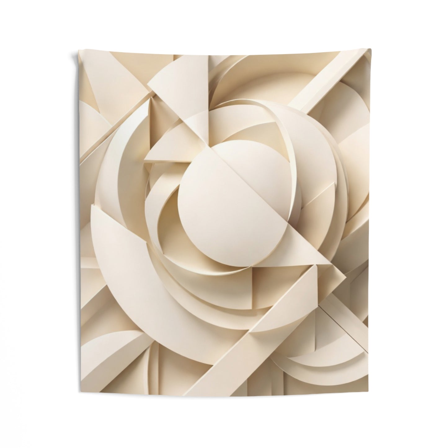 Abstract Geometric Wall Tapestry — Neutral 3D Paper-Cut Design