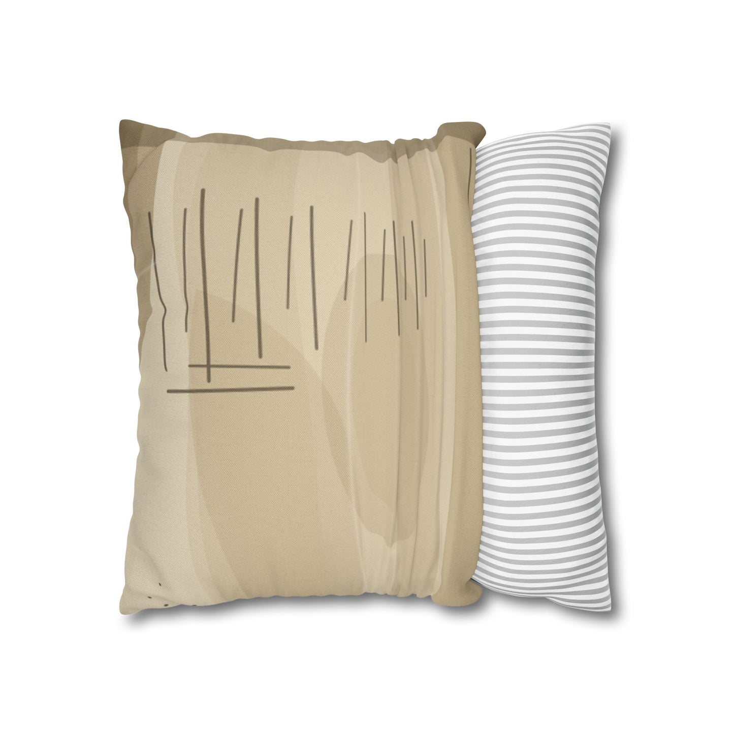 Neutral Abstract Brushstroke Pillowcase | Square Decorative Pillowcase - TRV