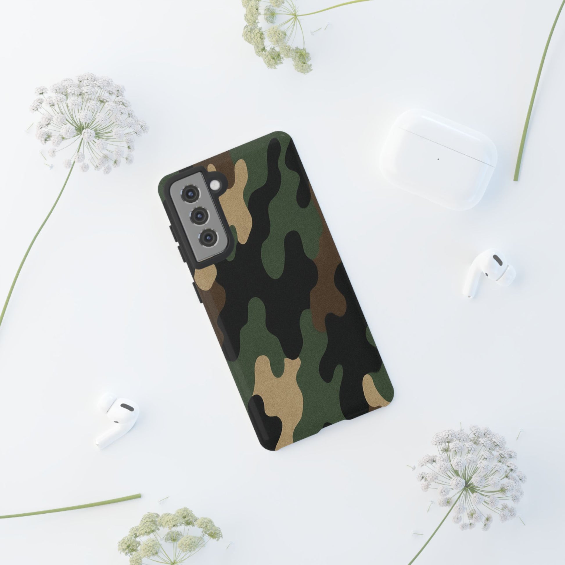 Camouflage Phone Case, Tough Phone Cover, Military Style Accessory, Protective Case for Men, Gifts for Soldiers - TRV