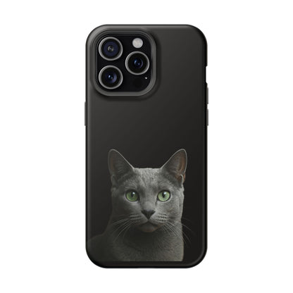 Russian Blue Cat Phone Case — Magnetic Impact-Resistant iPhone Cover