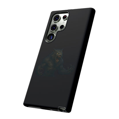 Werewolf phone case with dark monster graphic, tough protective design for smartphones, by Printify.