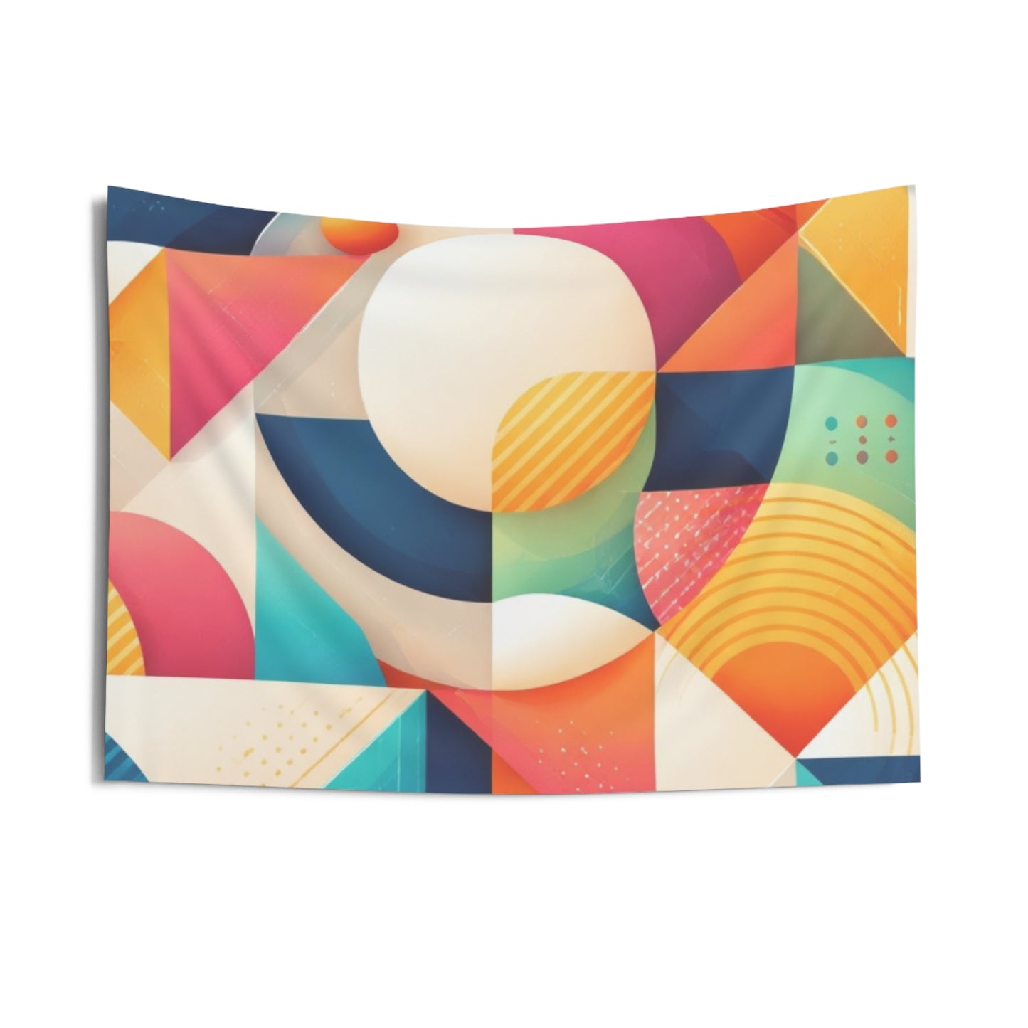 Geometric Colorblock Wall Tapestry — Retro Modern Abstract Decor