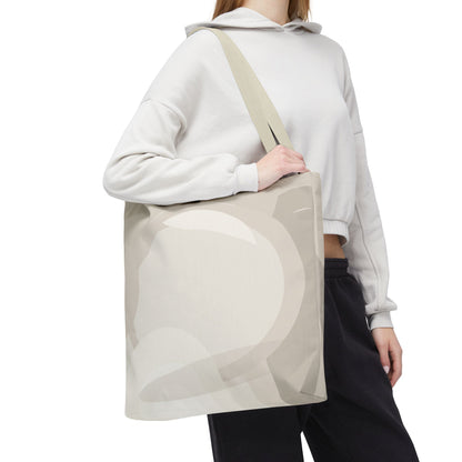 Neutral Abstract Circle Pattern Tote Bag | Minimal Beige AOP Canvas