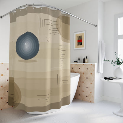Abstract Wood Grain Stone Shower Curtain | Neutral Bathroom Decor - TRV