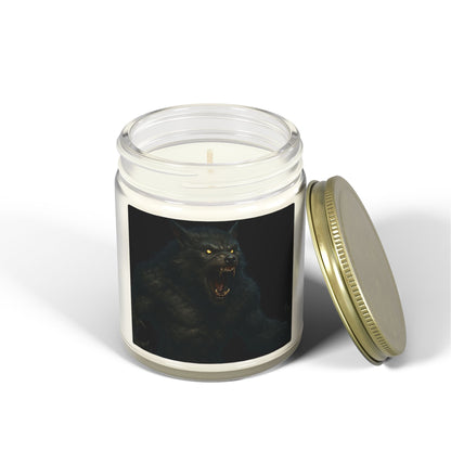 Soy Blend Candle — Coconut Apricot Wax, Black Cat Howl Artwork (4oz & 9oz)