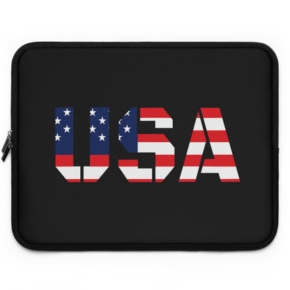 Patriotic Laptop Sleeve, Independence Day Tech Case, USA Flag Electronics Pouch, Work or School Accessory, Holiday Gift, 4th of July Cover - TRV
