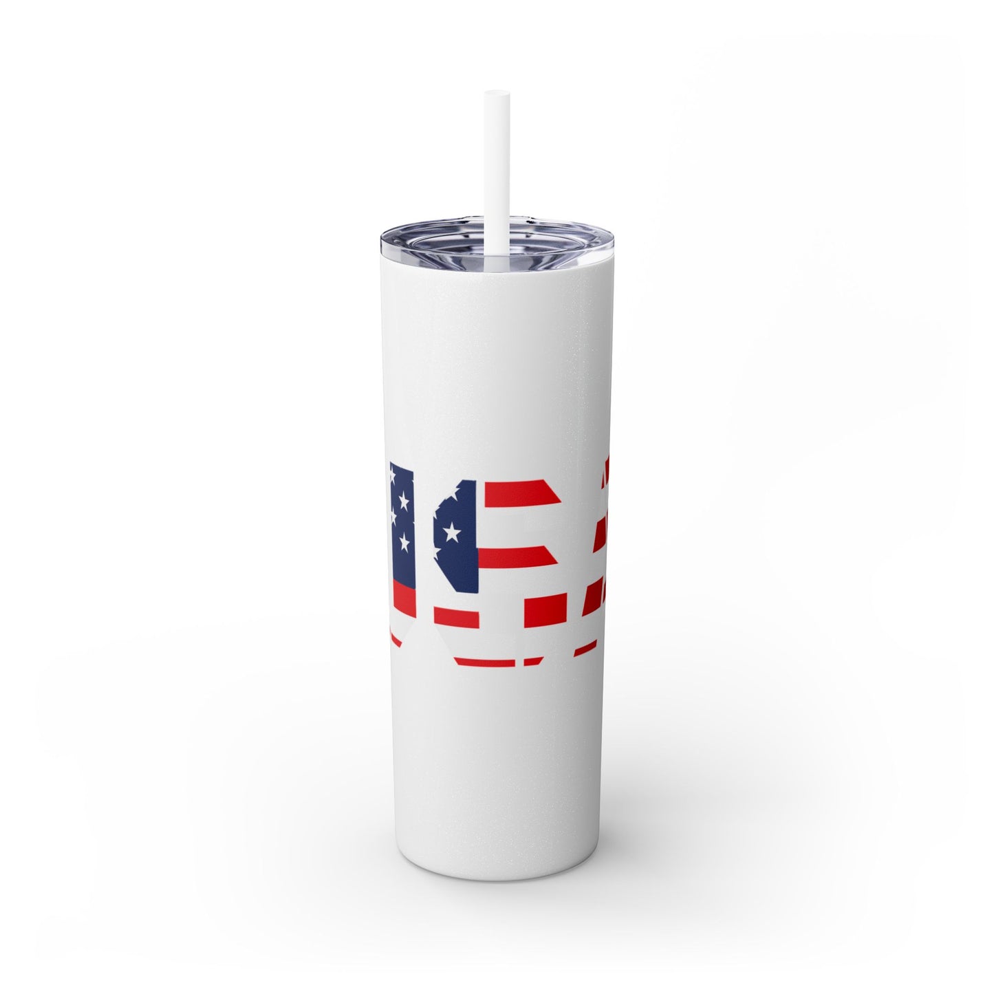 Skinny Tumbler — USA Flag 20oz Straw Tumbler (Patriotic Travel Cup)