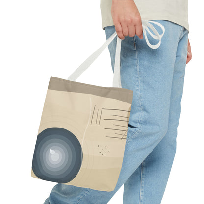 Abstract Neutral Waves Tote Bag | Geometric Circle Pattern