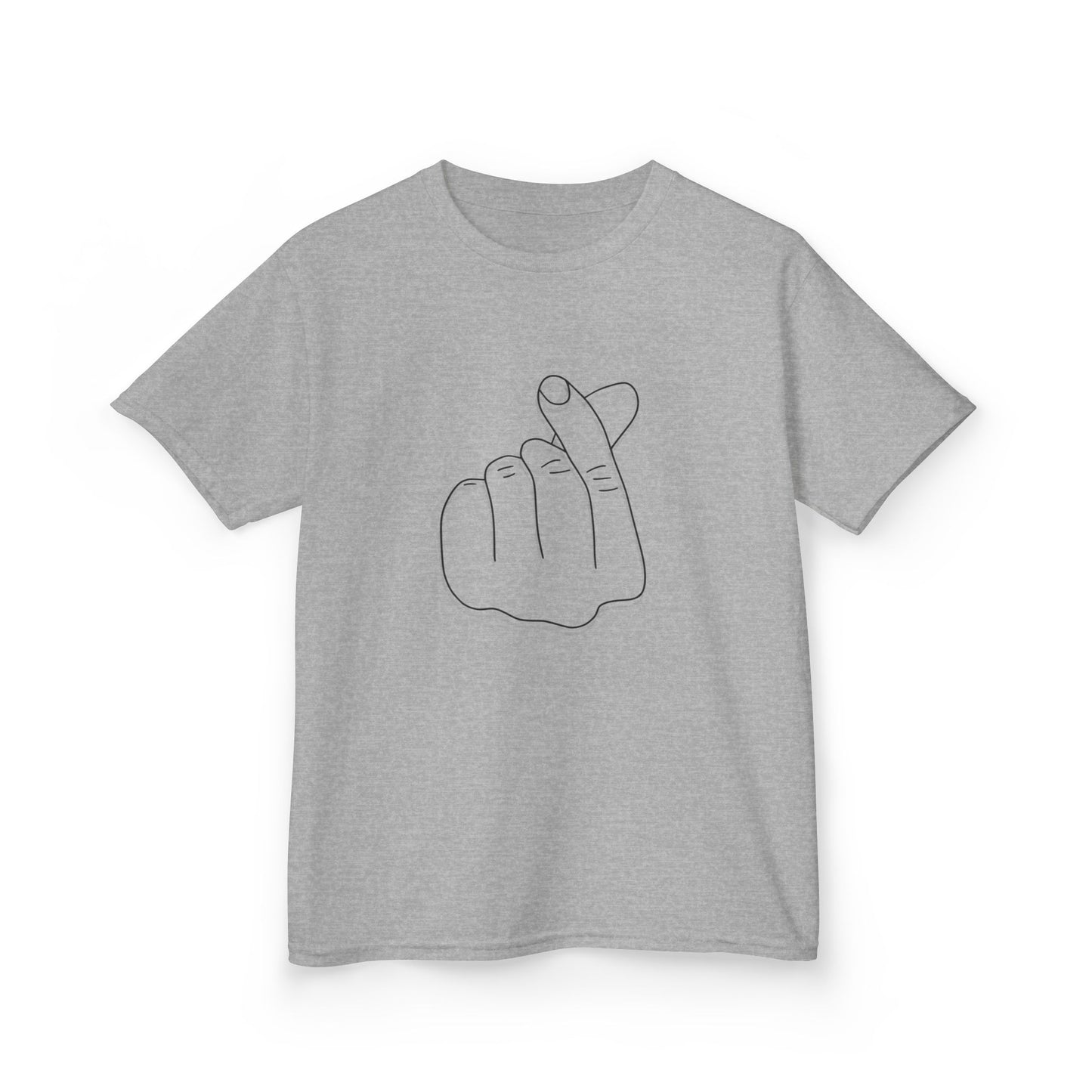 Cute Kids Heavy Cotton Tee - K-Pop Inspired Love Gesture