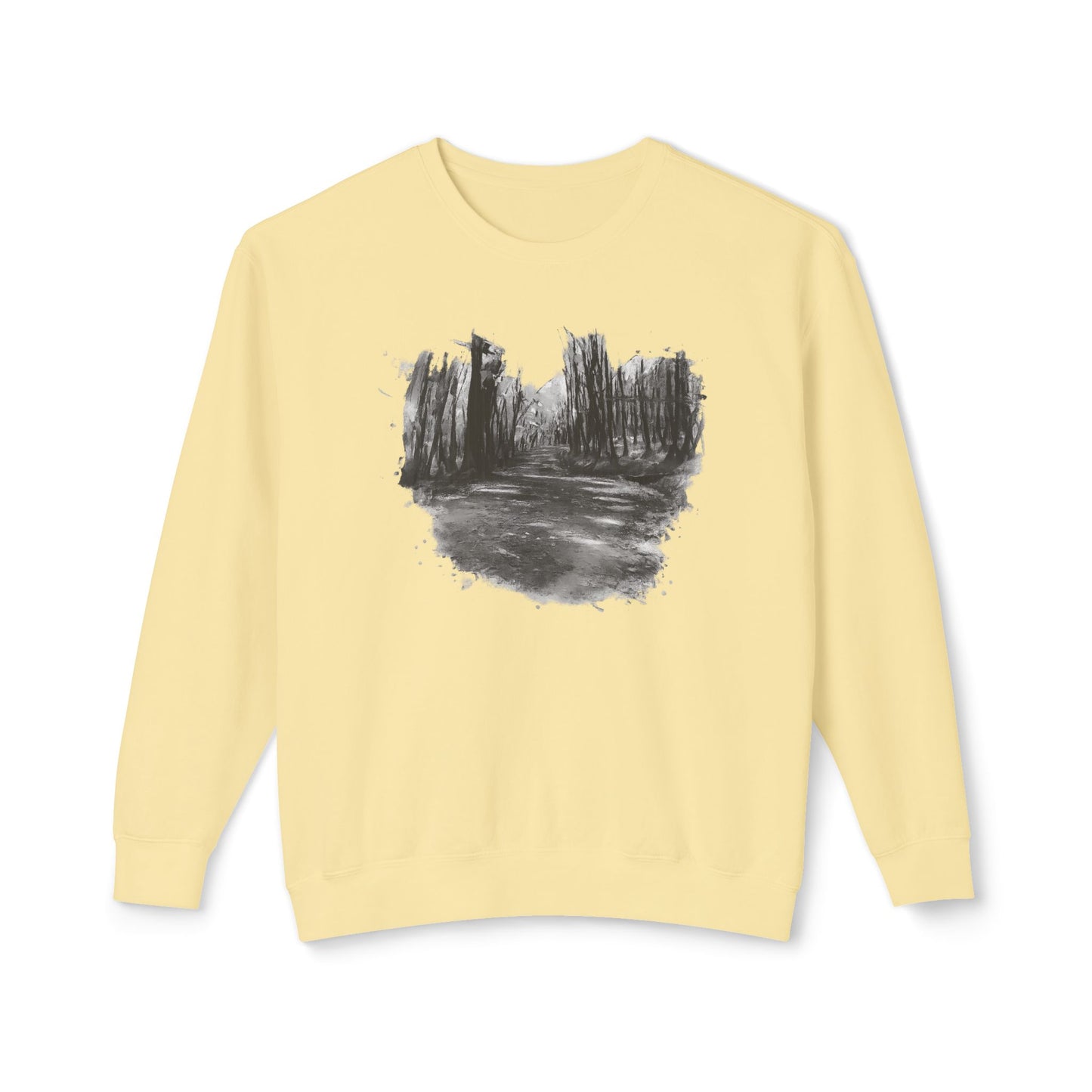 Scenic Minimalist Crewneck Sweatshirt - Cozy Art Tee for Nature Lovers, Gift for Her, Layering Essential, Perfect for Fall, Everyday Wear - TRV