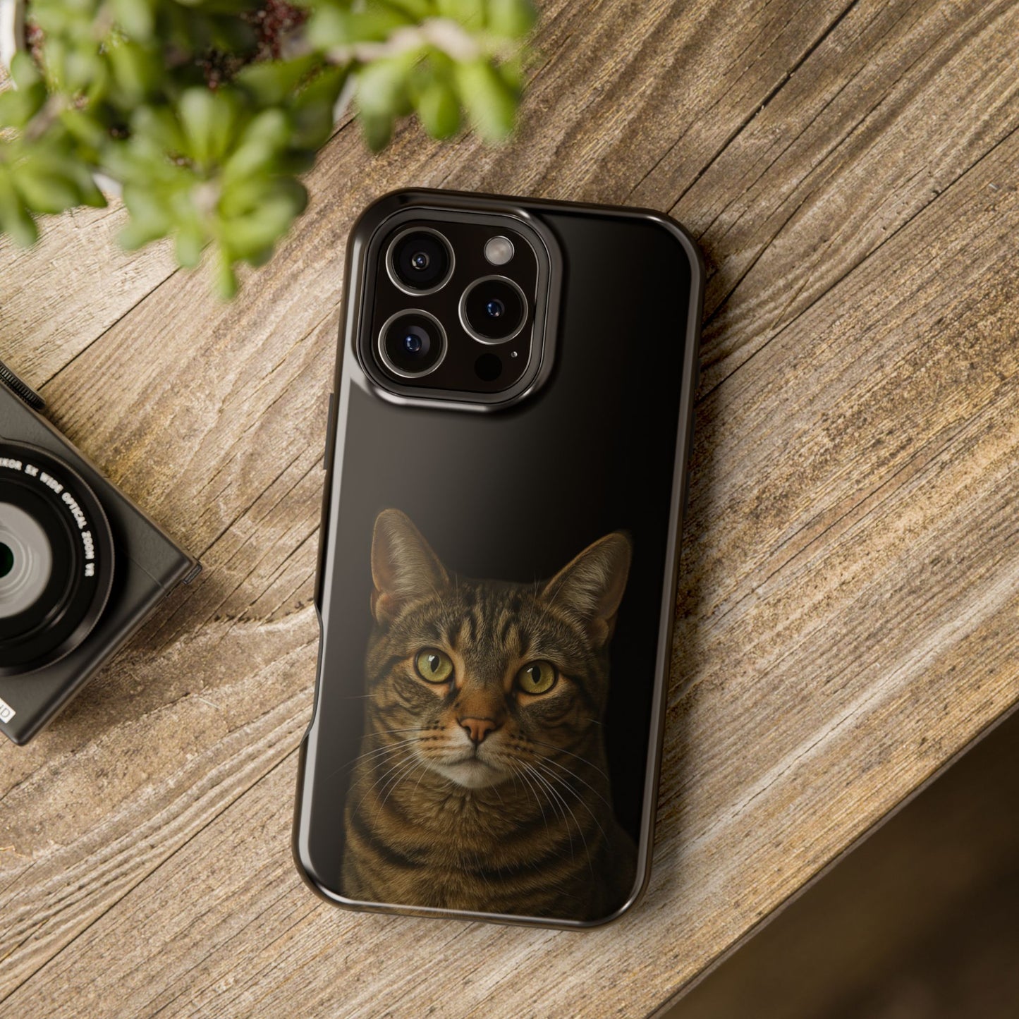 Magnetic Impact-Resistant Phone Case — Realistic Tabby Cat Portrait