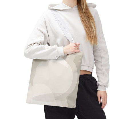 Neutral Abstract Circle Pattern Tote Bag | Minimal Beige AOP Canvas