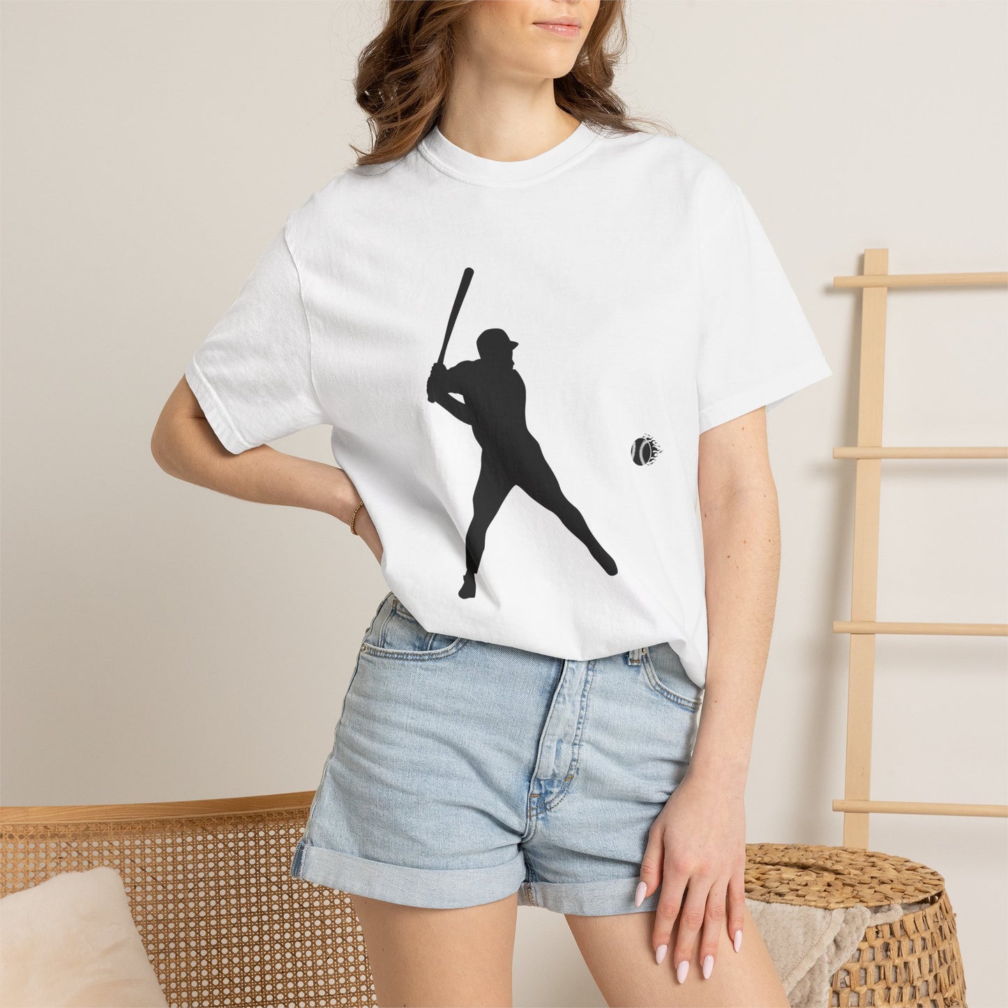 Unisex Baseball Silhouette Tee, Casual Wear, Sports Fan Apparel, Gift for Athletes, Summer Outing Outfit, Soft Cotton Shirt
