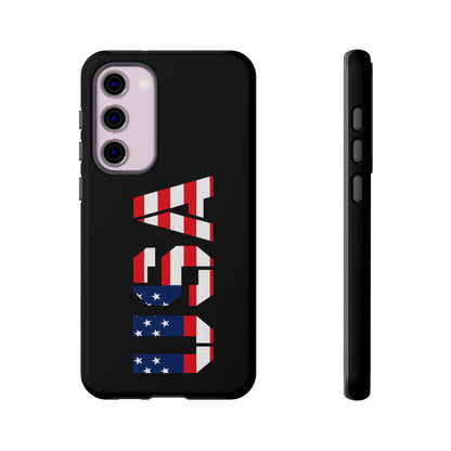 American flag phone case by Printify featuring a bold patriotic design on a durable phone accessory.