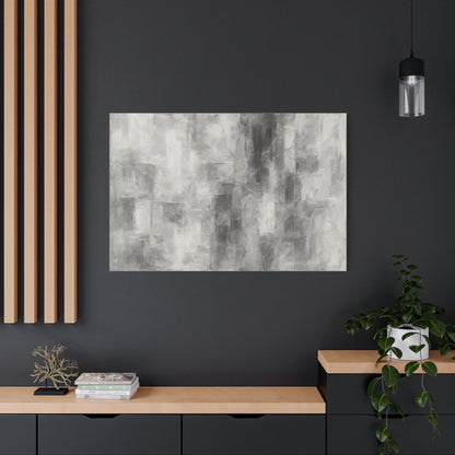 Abstract grey brushstroke canvas wall art by Printify, modern neutral matte stretched canvas for contemporary home decor.