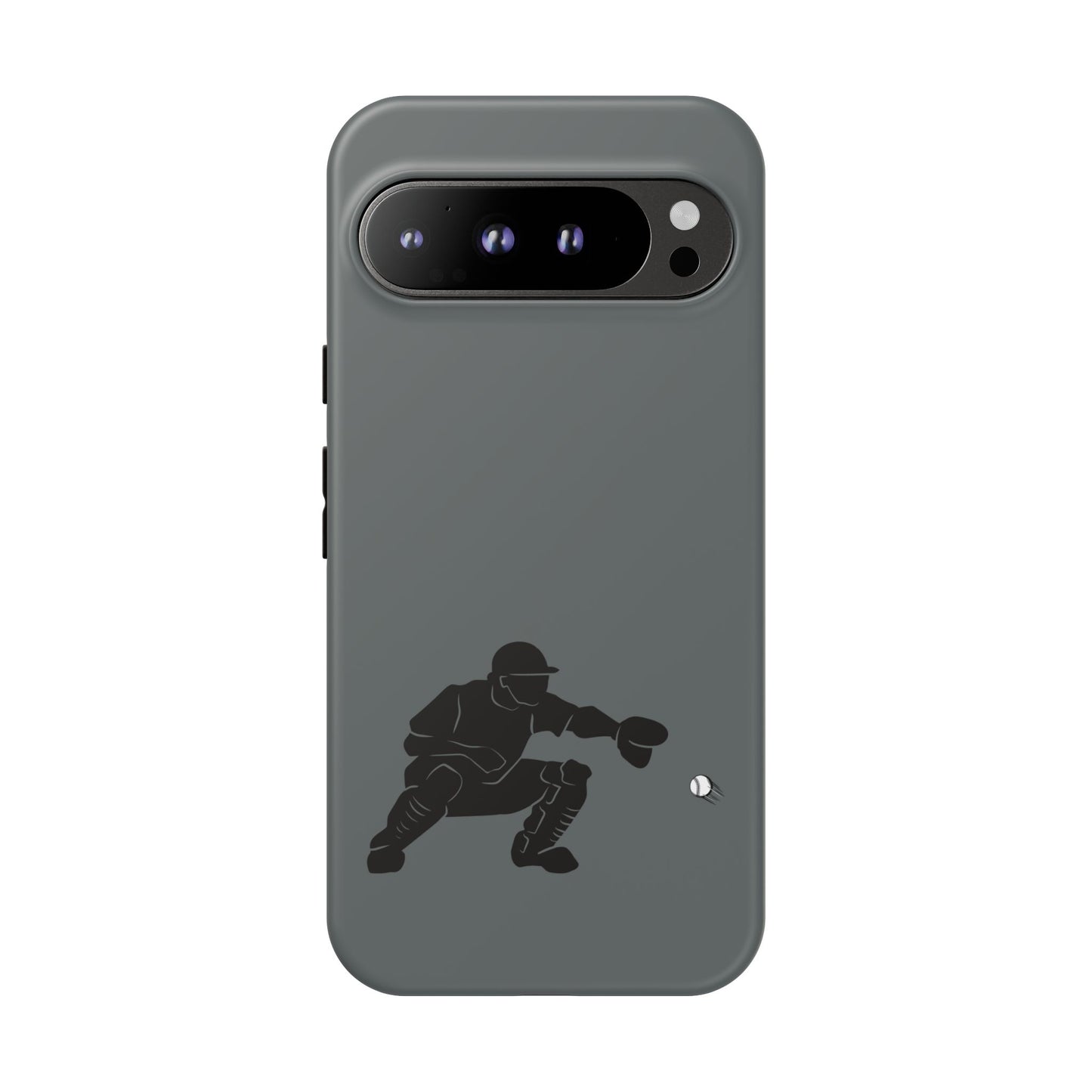 Printify baseball catcher phone case, tough protective cover with catcher design, fits smartphone for durable protection.