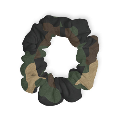Camo Print Scrunchie — Military Green Camouflage Hair Accessory