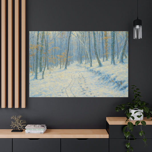Winter Woodland Canvas Print — Snowy Forest Matte Stretched Wall Art