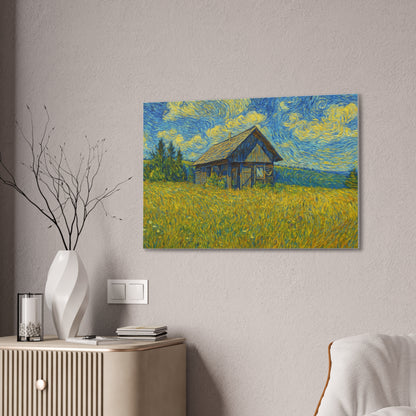 Starry Field Barn Canvas Print
