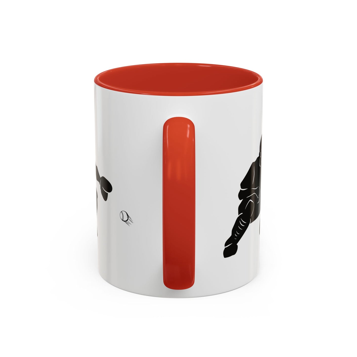Baseball Catcher Coffee Mug, Sports Gift for Coaches, Black Accent Mug for Fans, Perfect for Birthdays & Celebrations, Unique Cup - TRV