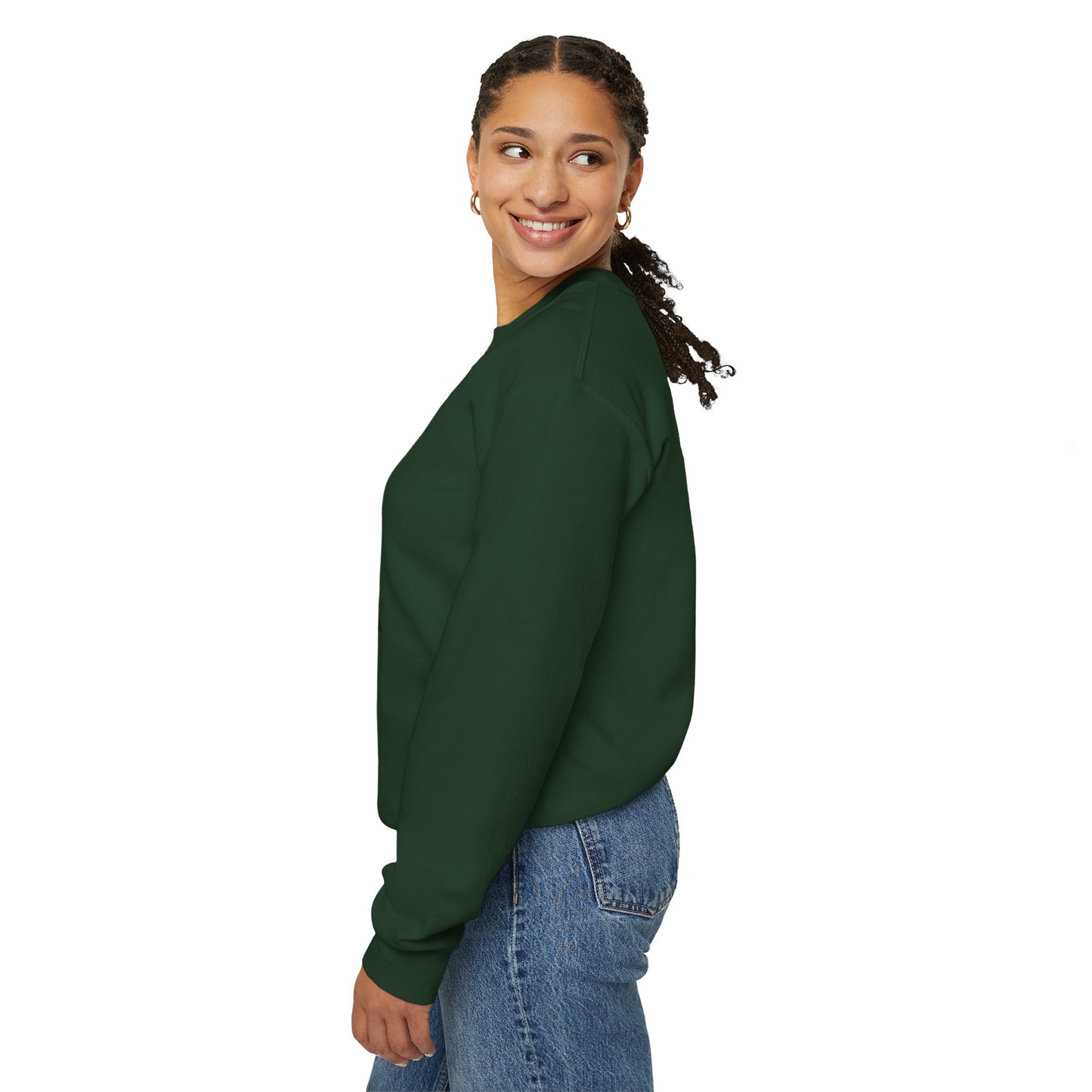 Vampire portrait crewneck sweatshirt by Printify featuring a detailed vampire illustration on a soft, dark-colored cotton sweatshirt.