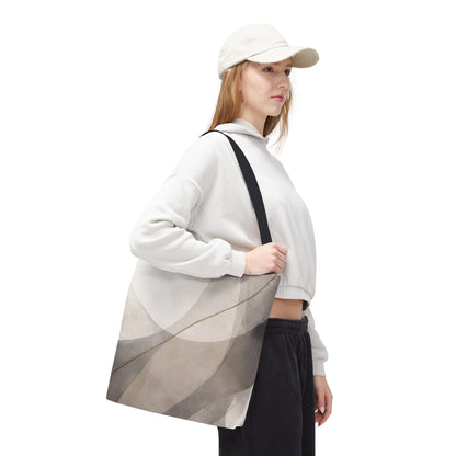 Neutral Abstract Watercolor Waves Tote Bag | All-Over Print