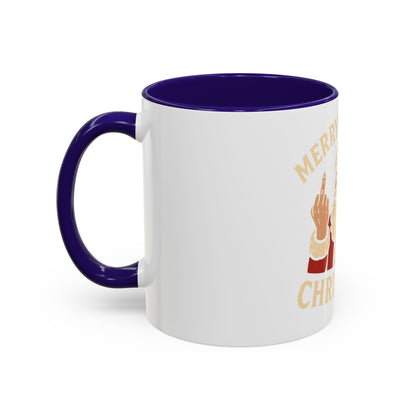 Merry Fucking Christmas Mug — Funny Santa Middle Finger Coffee Cup (11oz & 15oz)