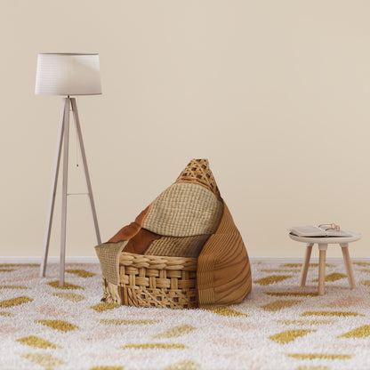 Woven Patchwork Texture Bean Bag Chair Cover | Rustic Boho Home Decor