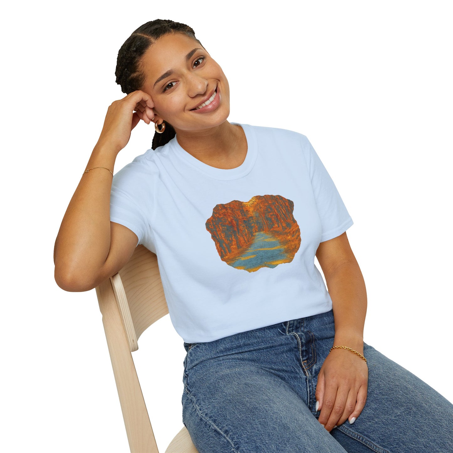 Autumn Pathway Unisex Softstyle T-Shirt, Cozy Fall Shirt, Nature Lover Tee, Scenic Route Top, Gift for Hikers, Casual Wear, Outdoor [...]