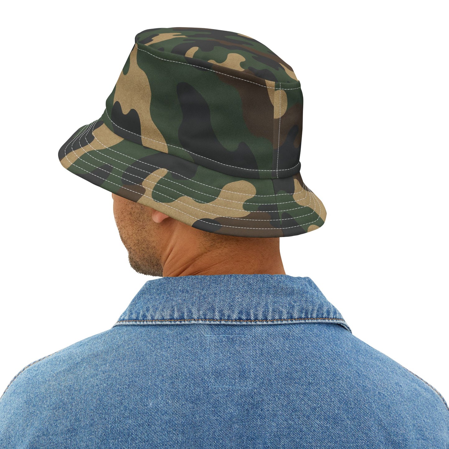Camouflage Bucket Hat - Trendy AOP Headwear, Summer Fashion Accessory, Outdoor Adventure Cap, Unique Gift for Him/Her, Stylish Festival Hat - TRV