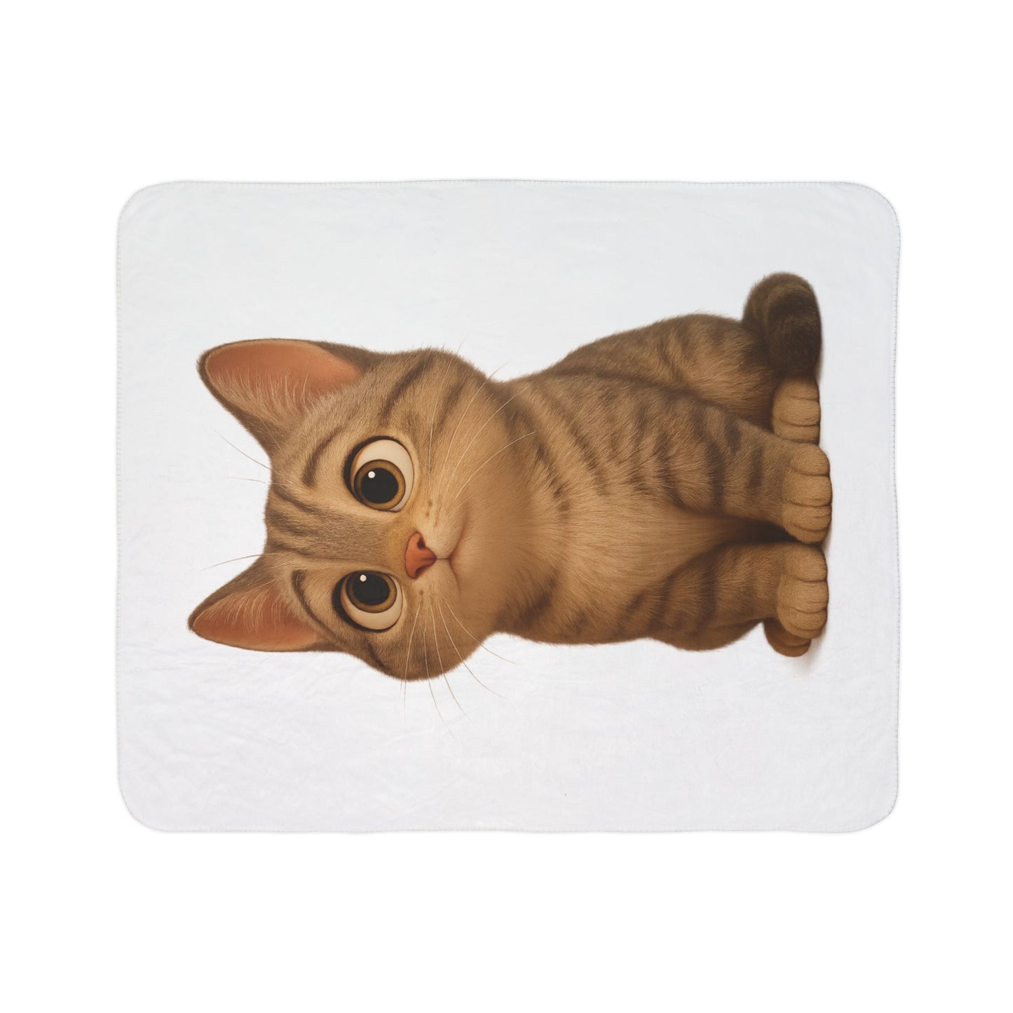Cozy Cat Sherpa Blanket by Printify, warm plush throw featuring a cat design, perfect for gift or cozy home decor.