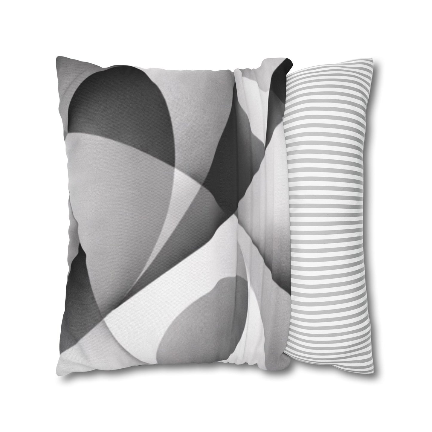 Abstract Black White Wave Pillowcase | Square Pillow