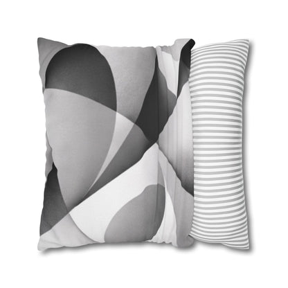 Abstract Black White Wave Pillowcase | Square Pillow