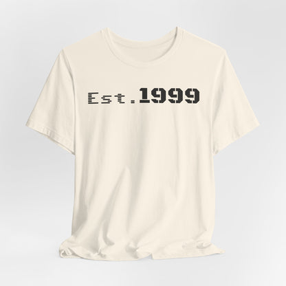Est. 1999 Unisex Jersey Tee - Casual Birthday Gift, Vintage Style Shirt, Year Established Tee, Customizable Apparel, Unisex Gift