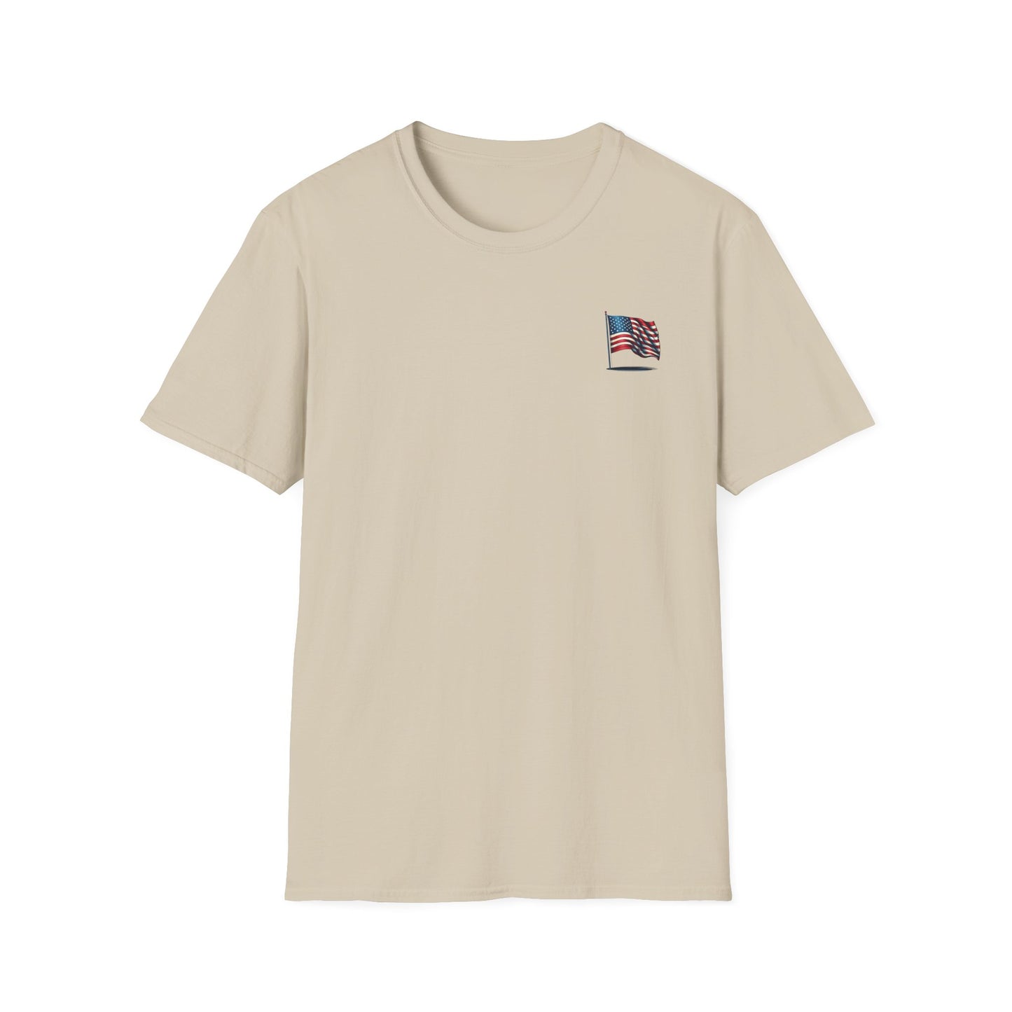 Patriotic Unisex Softstyle T-Shirt, American Flag Tee, USA Pride Shirt, Perfect for Independence Day, Casual Wear - TRV
