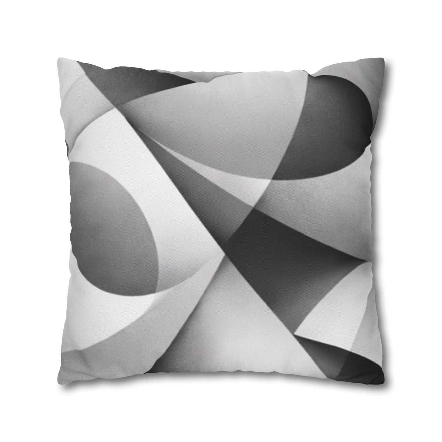 Abstract Black White Wave Pillowcase | Square Pillow