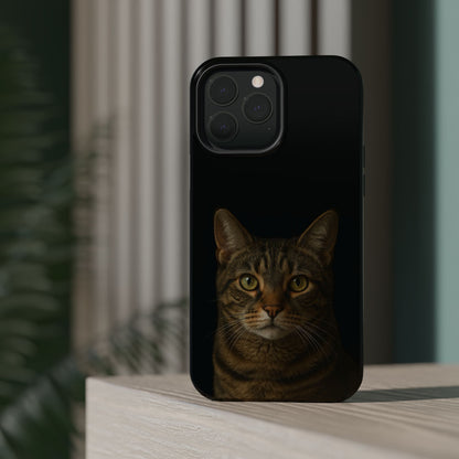 Magnetic Impact-Resistant Phone Case — Realistic Tabby Cat Portrait