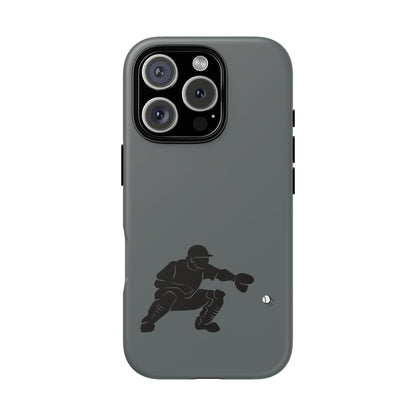Printify baseball catcher phone case, tough protective cover with printed baseball glove and catcher design for smartphones.